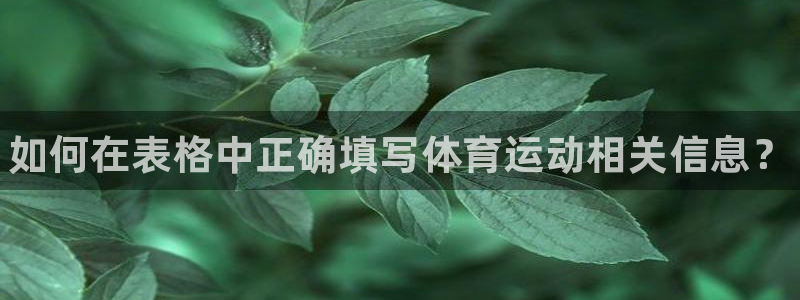 谈球吧体育：如何在表格中正确填写体育运动相关信息？